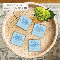*It’s 5 O’Clock Somewhere Blue Personalized Coaster Set