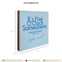 *It’s 5 O’Clock Somewhere Blue Personalized Coaster Set