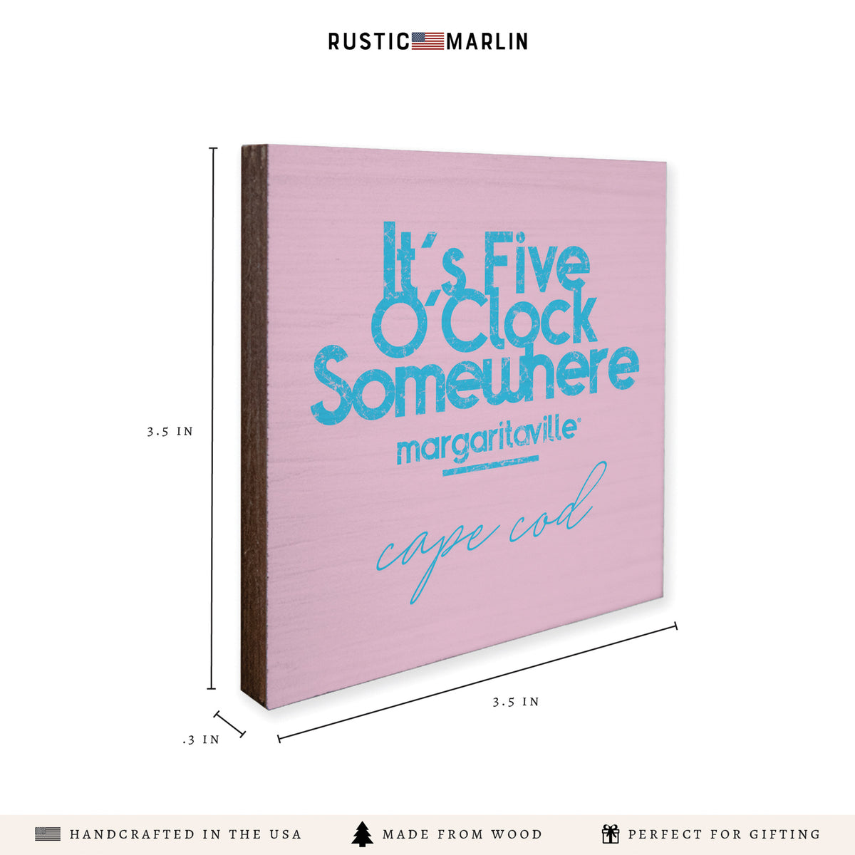 *It’s 5 O’Clock Somewhere Pink Personalized Coaster Set