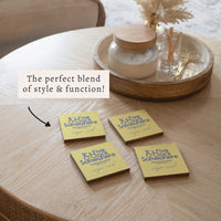 *It’s 5 O’Clock Somewhere Yellow Personalized Coaster Set