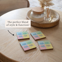 *It’s 5 O’Clock Somewhere Rainbow Personalized Coaster Set