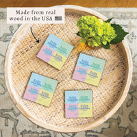 *It’s 5 O’Clock Somewhere Rainbow Personalized Coaster Set