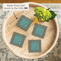 *Breathe In Breathe Out Sage Personalized Coaster Set