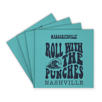 *Roll With The Punches Teal Personalized Coaster Set