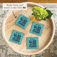 *Roll With The Punches Teal Personalized Coaster Set