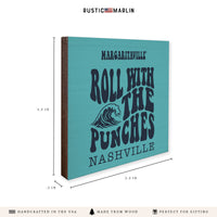 *Roll With The Punches Teal Personalized Coaster Set