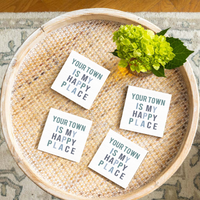 Happy Place Personalized Coaster Set