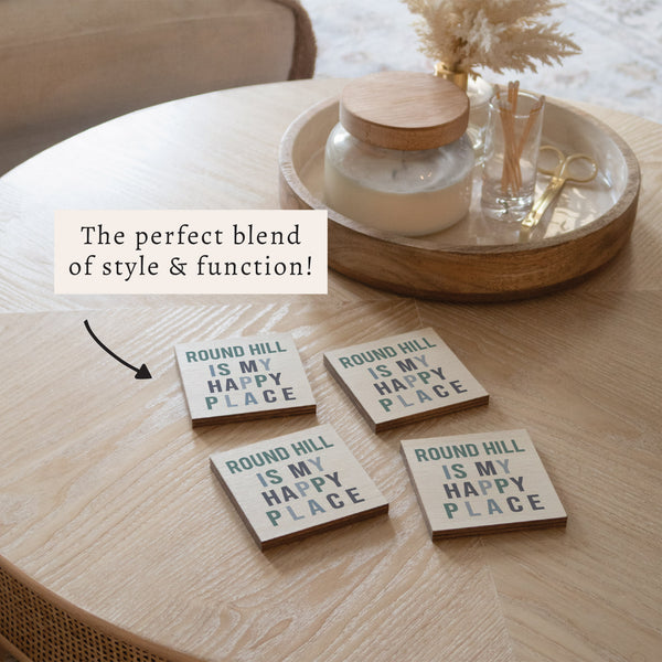 Happy Place Personalized Coaster Set