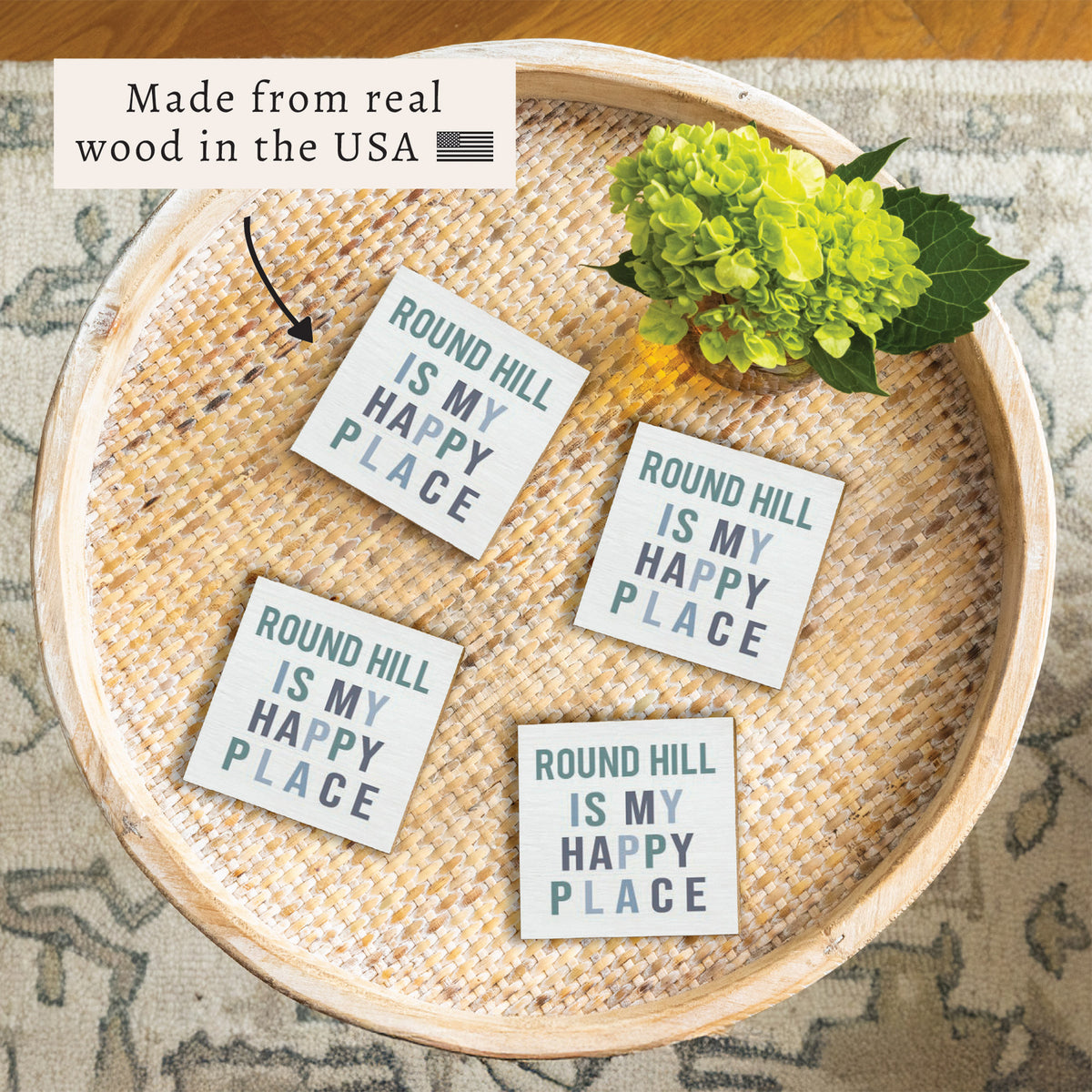 Happy Place Personalized Coaster Set