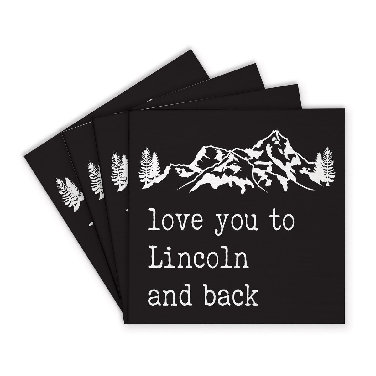 Love You To Mountains Personalized Coaster Set