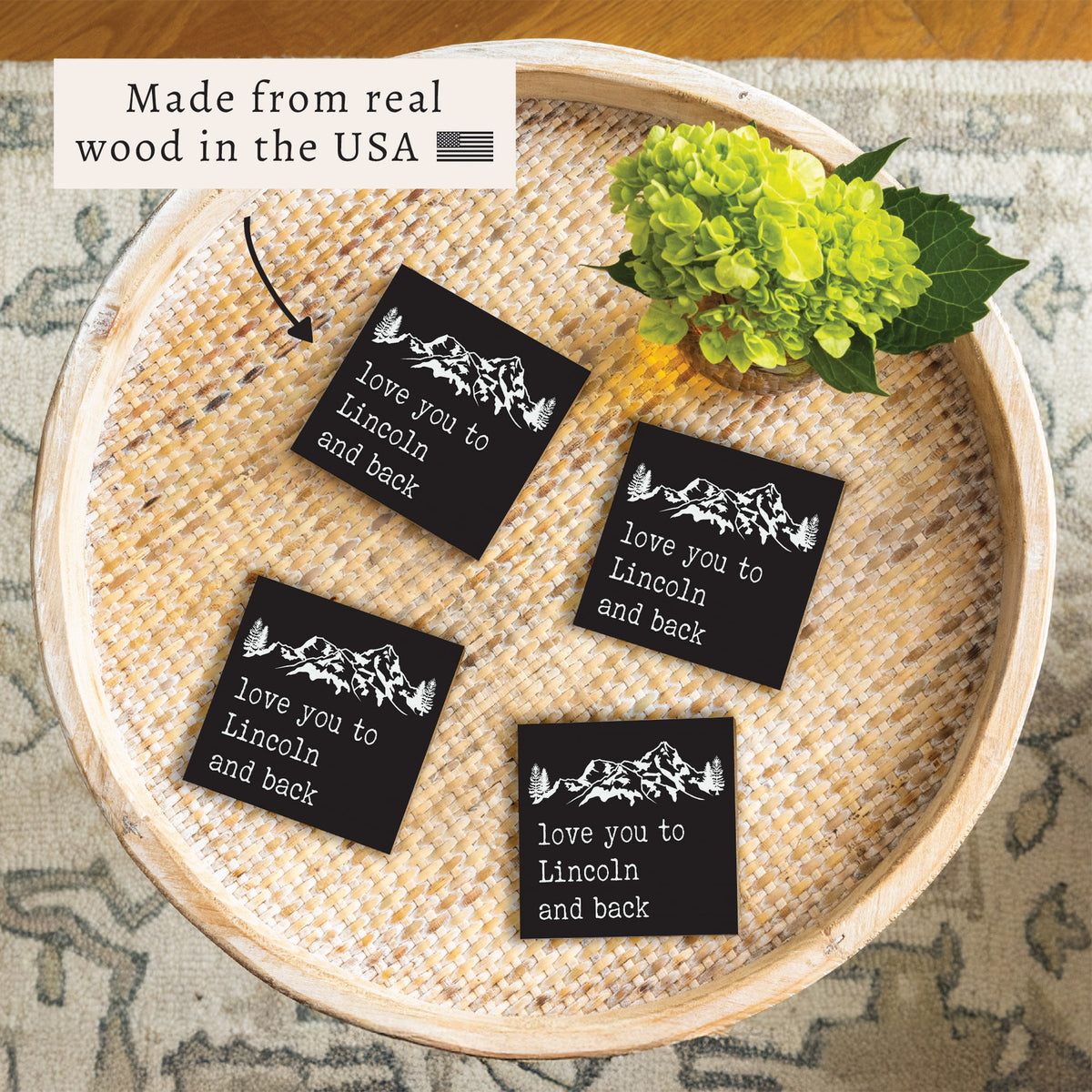 Love You To Mountains Personalized Coaster Set