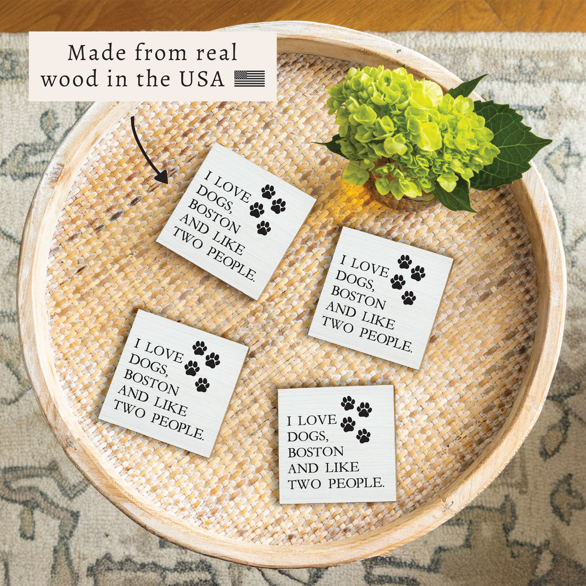 I Love Dogs Personalized Coaster Set