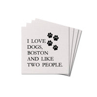I Love Dogs Personalized Coaster Set