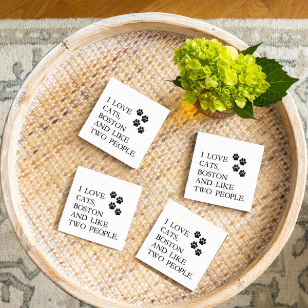 I Love Cats Personalized Coaster Set
