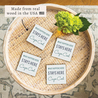 What Happens Here Personalized Coaster Set