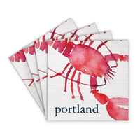 Lobster Watercolor Personalized Coaster Set