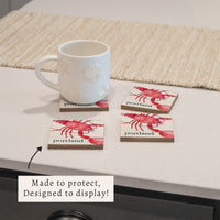 Lobster Watercolor Personalized Coaster Set