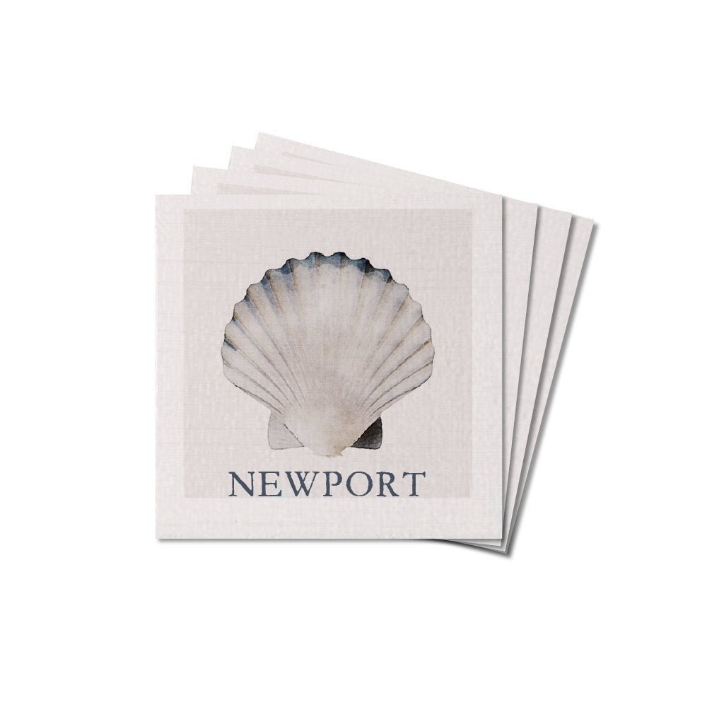 Watercolor Shell Personalized Coaster Sets