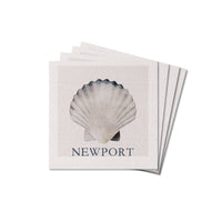 Watercolor Shell Personalized Coaster Sets