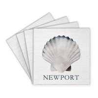 Watercolor Shell Personalized Coaster Set