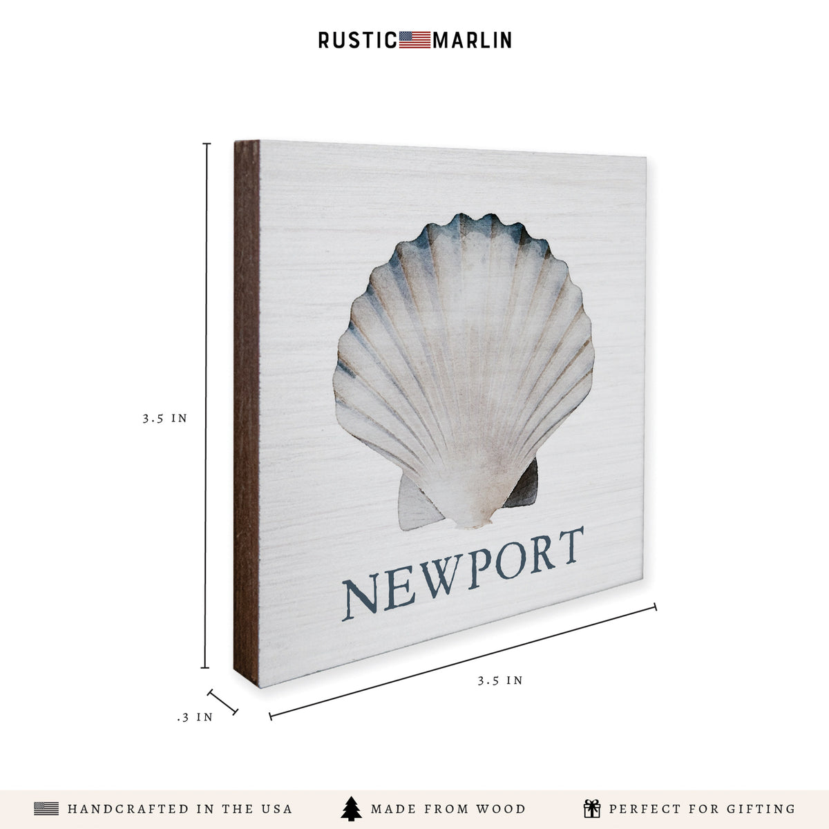 Watercolor Shell Personalized Coaster Set