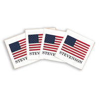 FOV Personalized American Flag Coaster Set