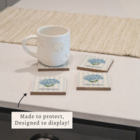 Blooming Hydrangea Personalized Coaster Set