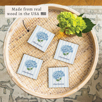 Blooming Hydrangea Personalized Coaster Set