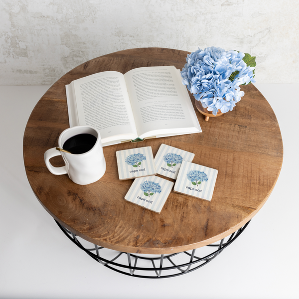 Personalized Endless Summer Hydrangea Coaster Set