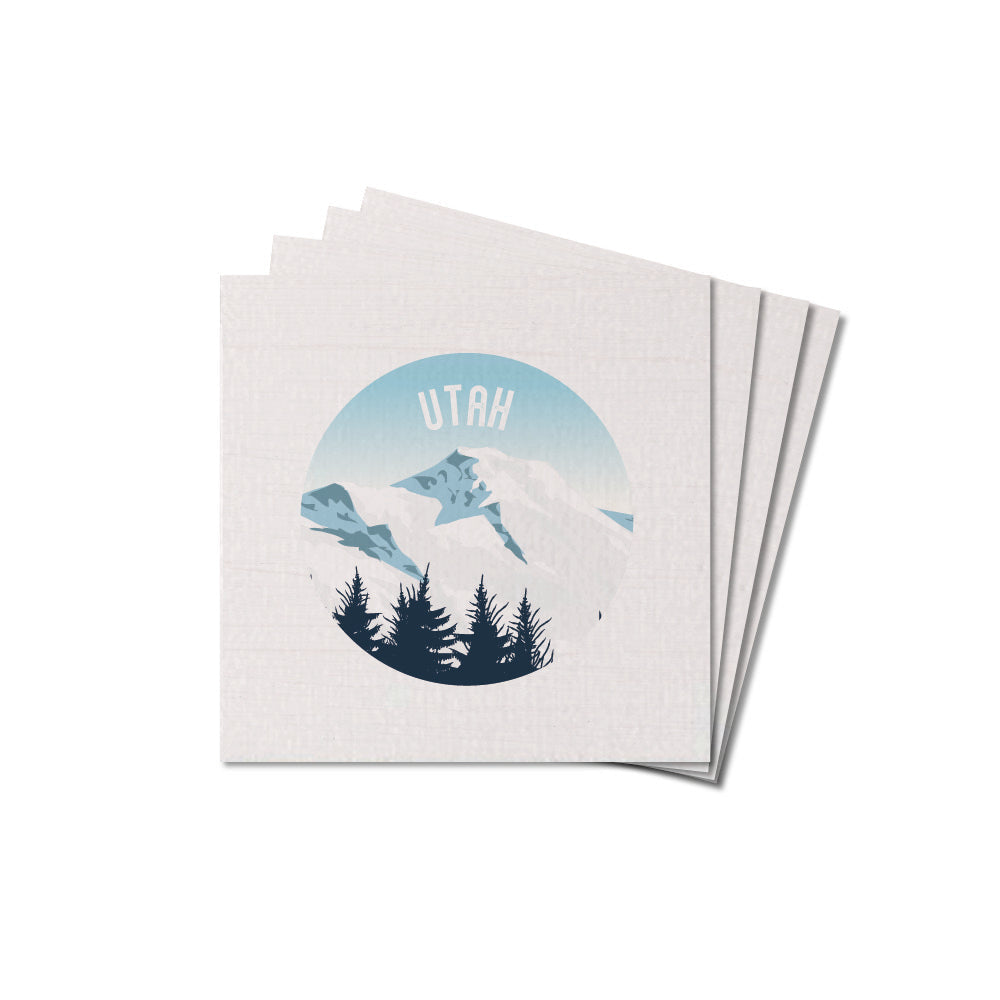 Scenic Mountain Top Personalized Coaster Set