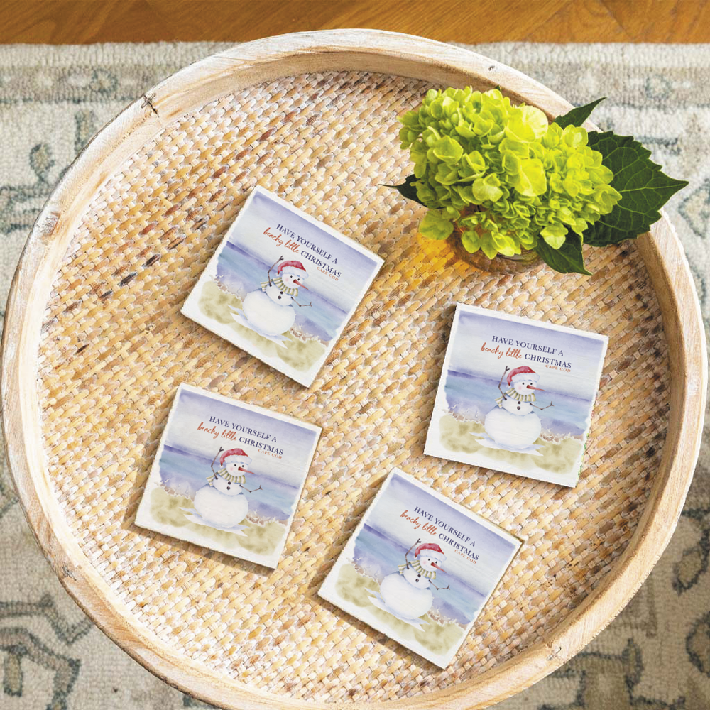 Personalized Have a Beachy Little Christmas Coaster Set