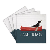 Dog Canoe Personalized Coaster Set