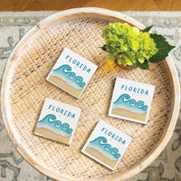 Beach Waves Personalized Coaster Set