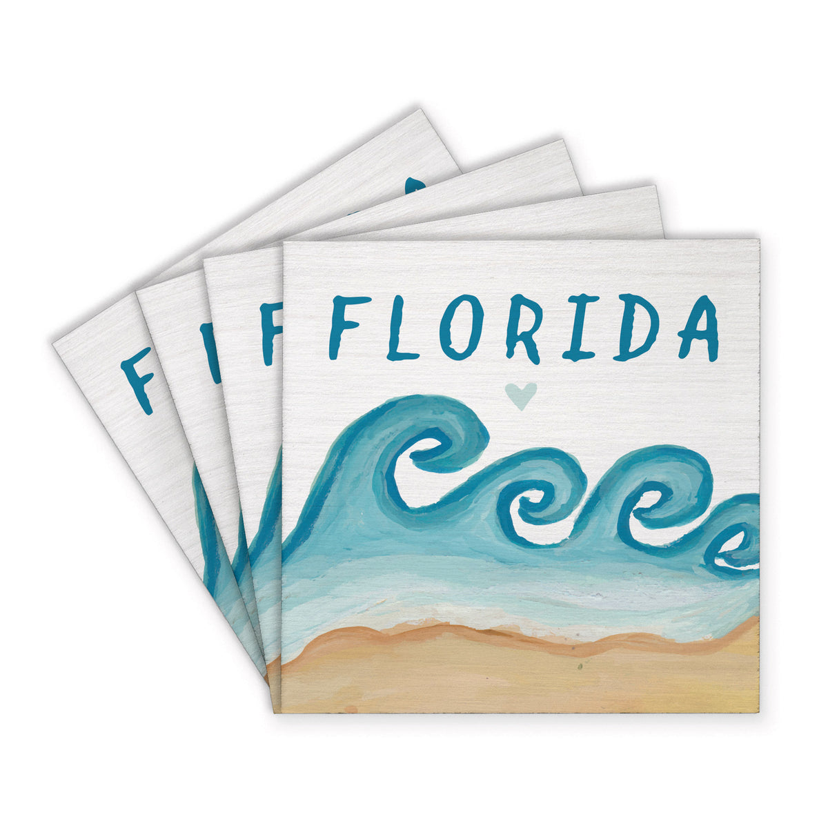 Beach Waves Personalized Coaster Set
