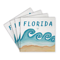 Beach Waves Personalized Coaster Set