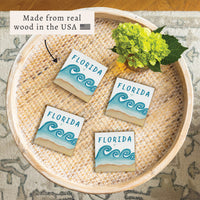 Beach Waves Personalized Coaster Set