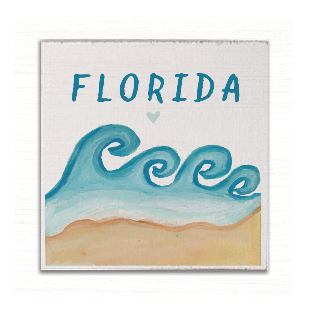 Beach Waves Personalized Coaster Set – Rustic Marlin