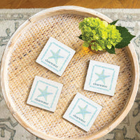 Seafoam Starfish Personalized Coaster Set