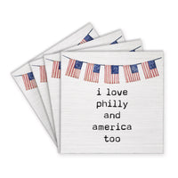 I Love America Too Personalized Coaster Set