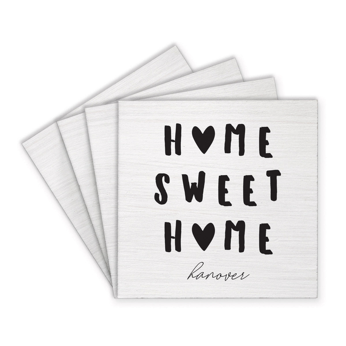 Home Sweet Home Hearts Personalized Coaster Set