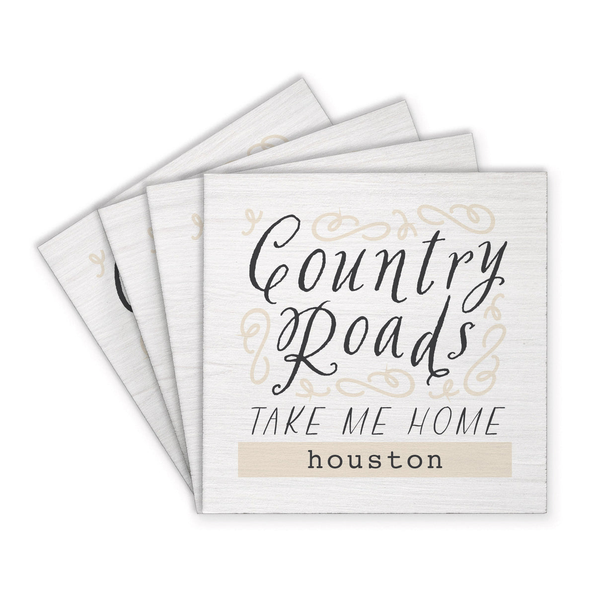 Country Roads Take Me Home Personalized Coaster Set