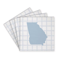 State Gingham Personalized Coaster Set