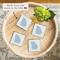 State Gingham Personalized Coaster Set