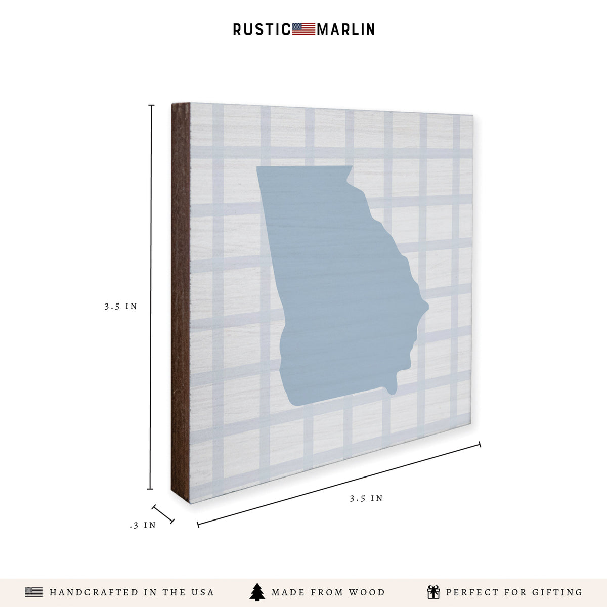 State Gingham Personalized Coaster Set