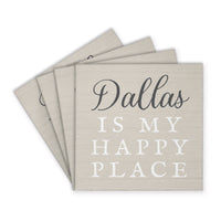 Happy Place Neutral Personalized Coaster Set
