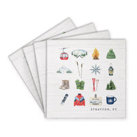 Ski Icons Personalized Coaster Set