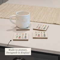 Ski Icons Personalized Coaster Set