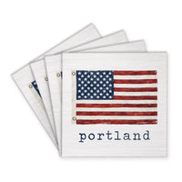 American Vintage Flag  Personalized Coaster Set