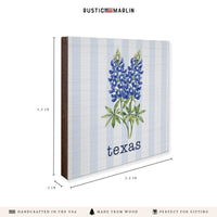 Texas Bluebonnet Floral Personalized Coaster Set