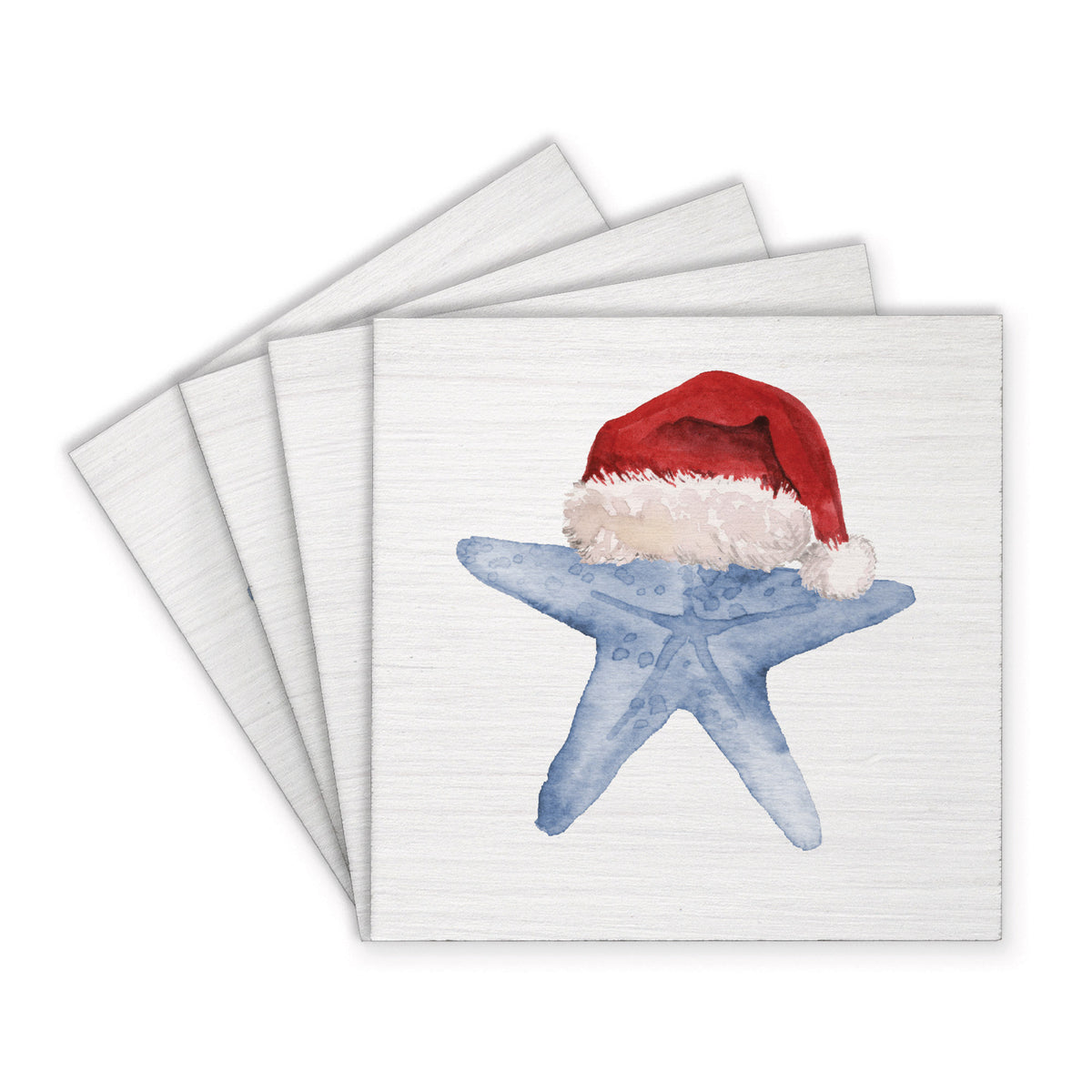 Santa Starfish Coaster Set